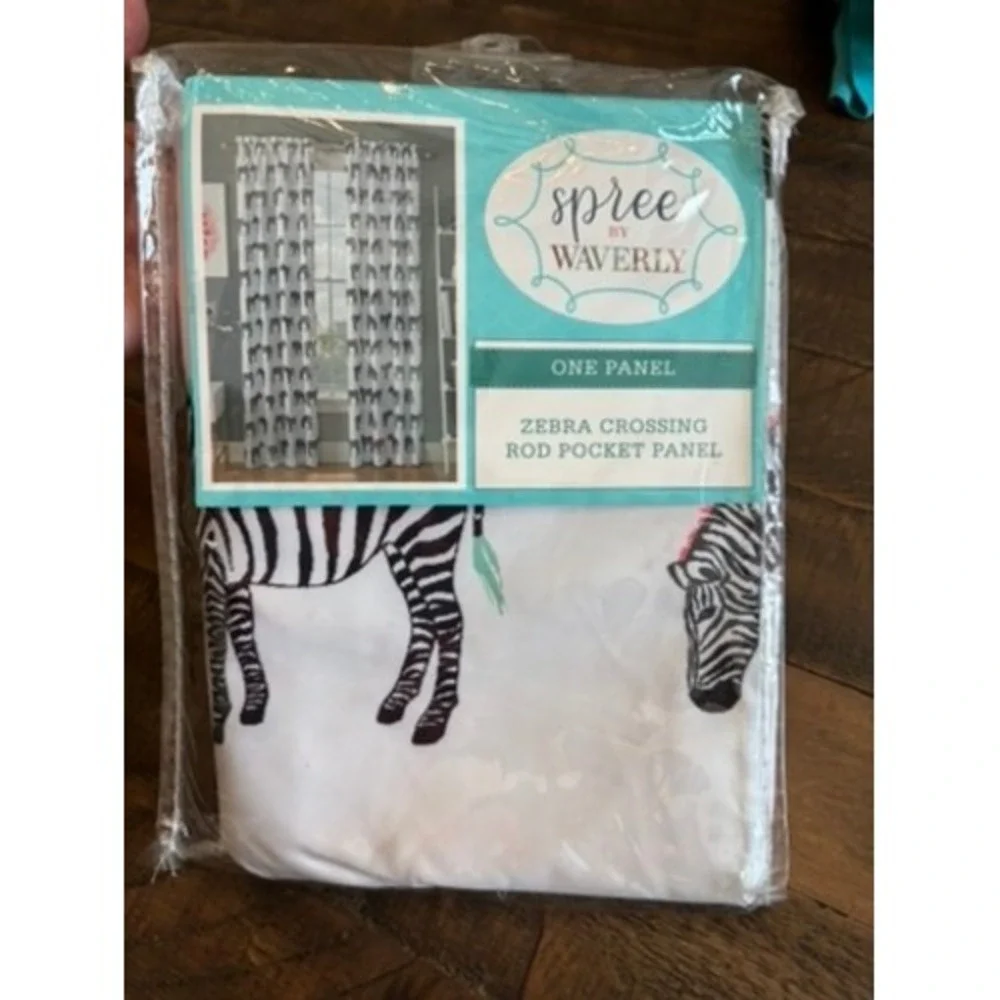 New Waverly Zebra Crossing Curtain Panel Kids 42x63 Multi Rod Pocket Animal